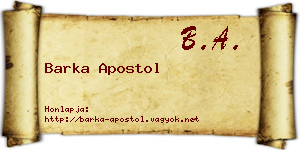 Barka Apostol névjegykártya